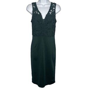 Grace Karin Cocktail Dress Size S Dark Green Crochet Lace Bodycon Sheath
